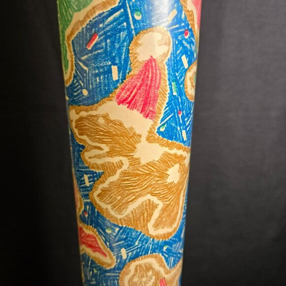 VTG Artaire Toy Wrap Christmas Wrapping Paper Gingerbread Crayon Scribbles USA - Picture 3 of 10